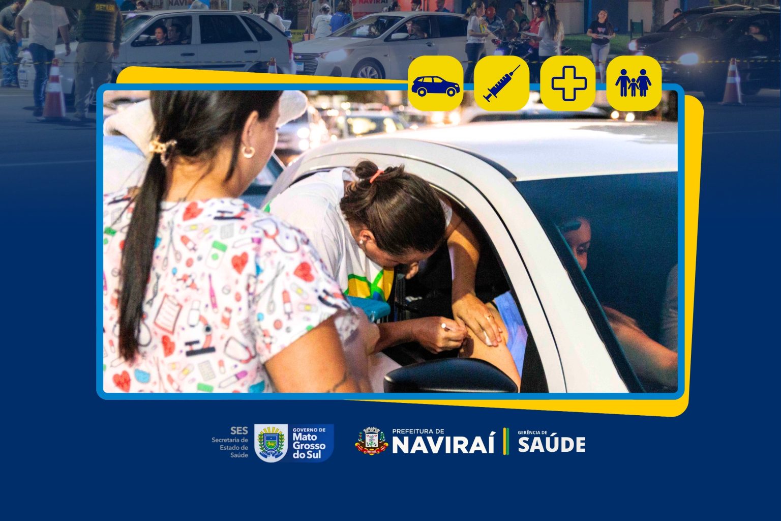 Drive-Thru de vacinação contra a Influenza acontece neste sábado em Naviraí