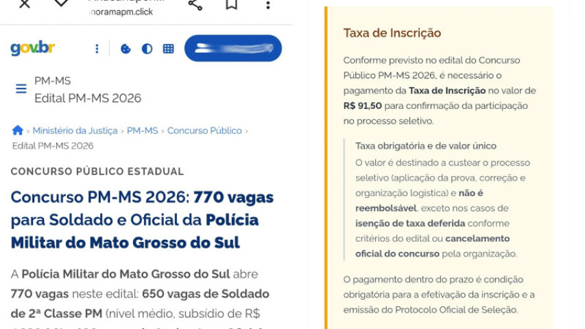 PMMS alerta para golpe com falsos concursos divulgados nas redes sociais