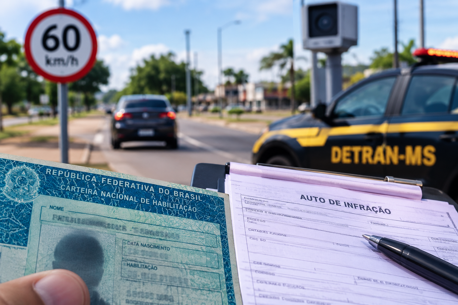 Motorista acumula 445 pontos na CNH e tem direito de dirigir suspenso em Naviraí